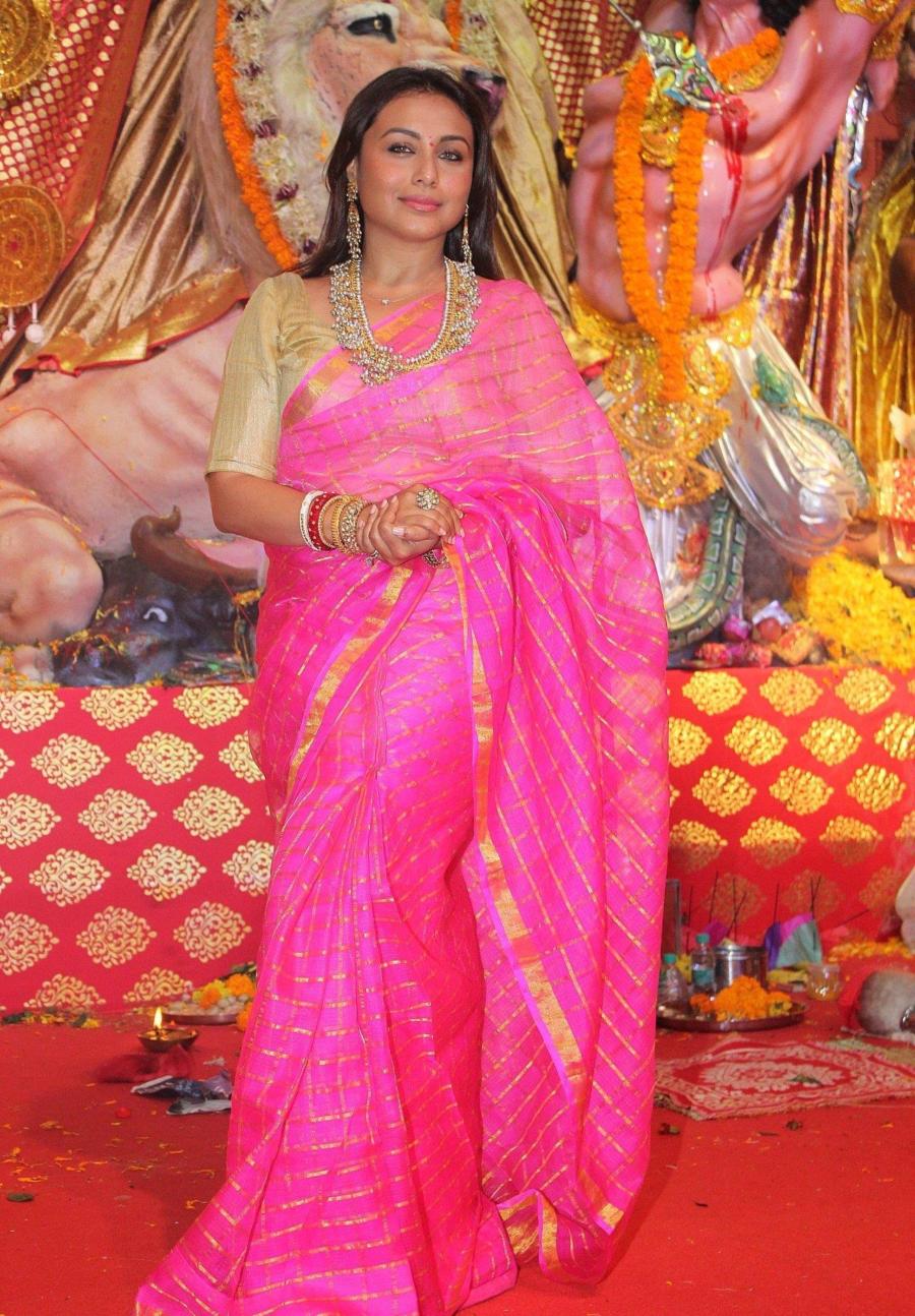 INDIAN ACTRESS RANI MUKERJI CELEBRATES DURGA PUJA